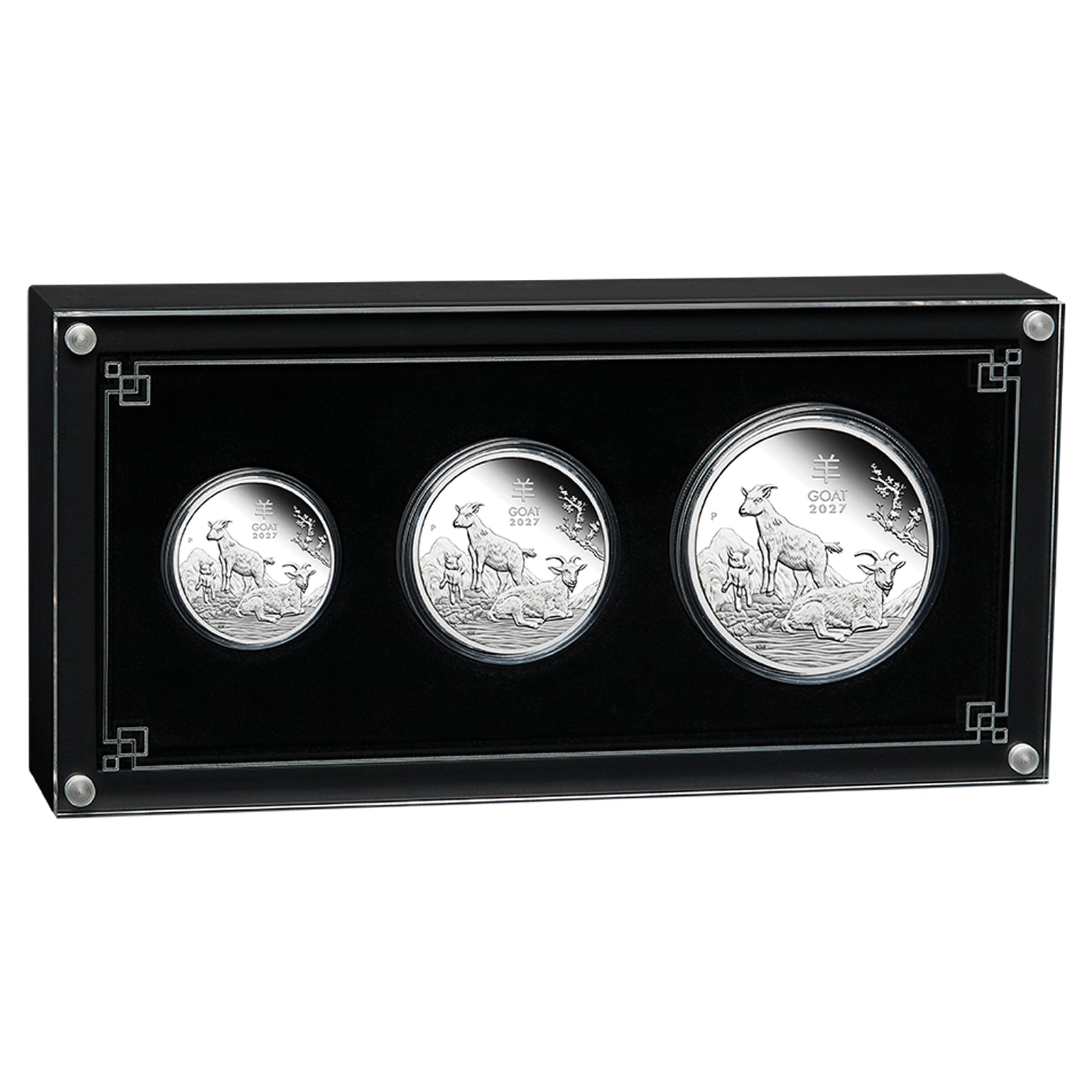 Perth Mint 2027 Year of the Goat Silver Proof Three-Coin Set AUSTRALIAN LUNAR SERIES III